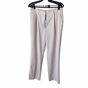 Na-Kd Cream Wide-Leg Pants Size 8 | High-Rise Tailored Trousers